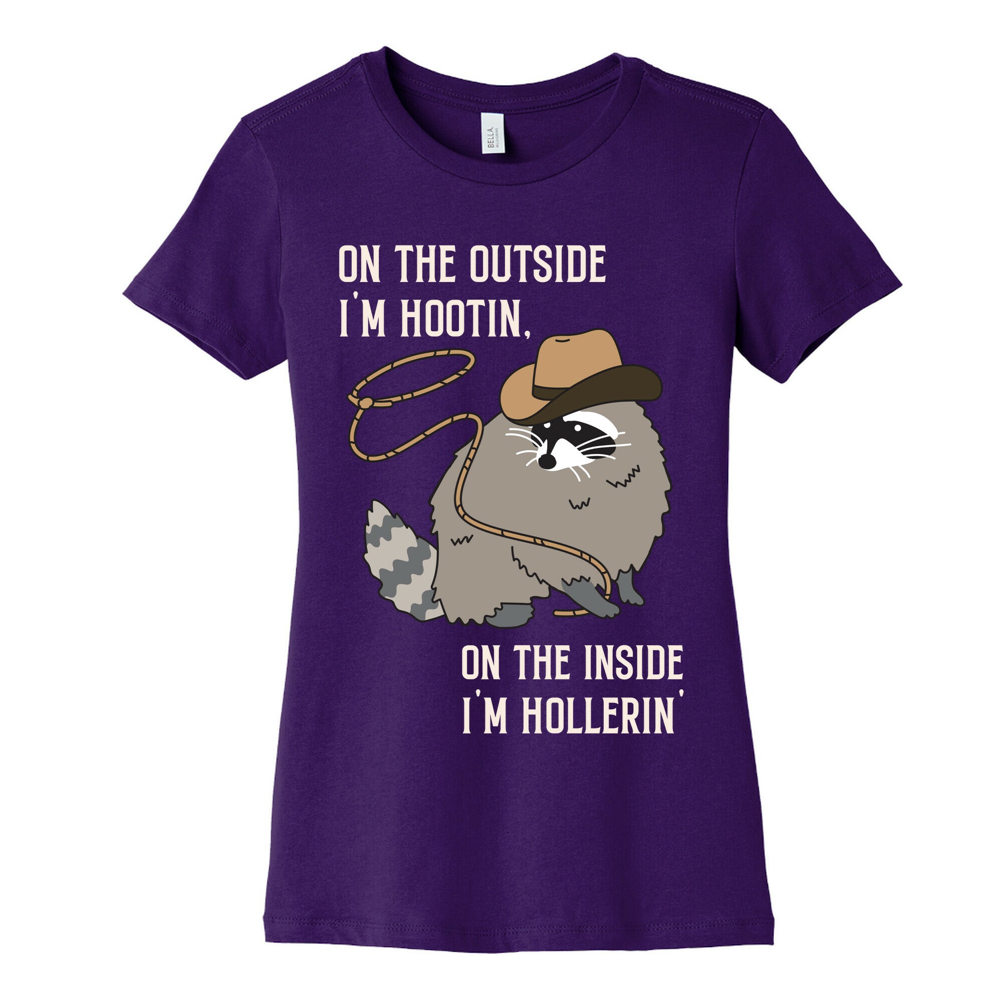On The Outside I'm Hootin, On The Inside I'm Hollerin' Women's Cotton Tee